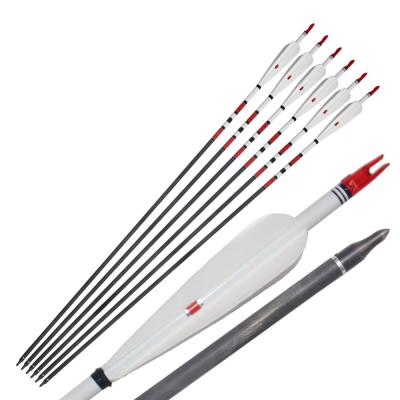 High Quanlity31'' Pure Carbon Arrow 4pcs Feather Fishing Compound and Recurve Bo ()